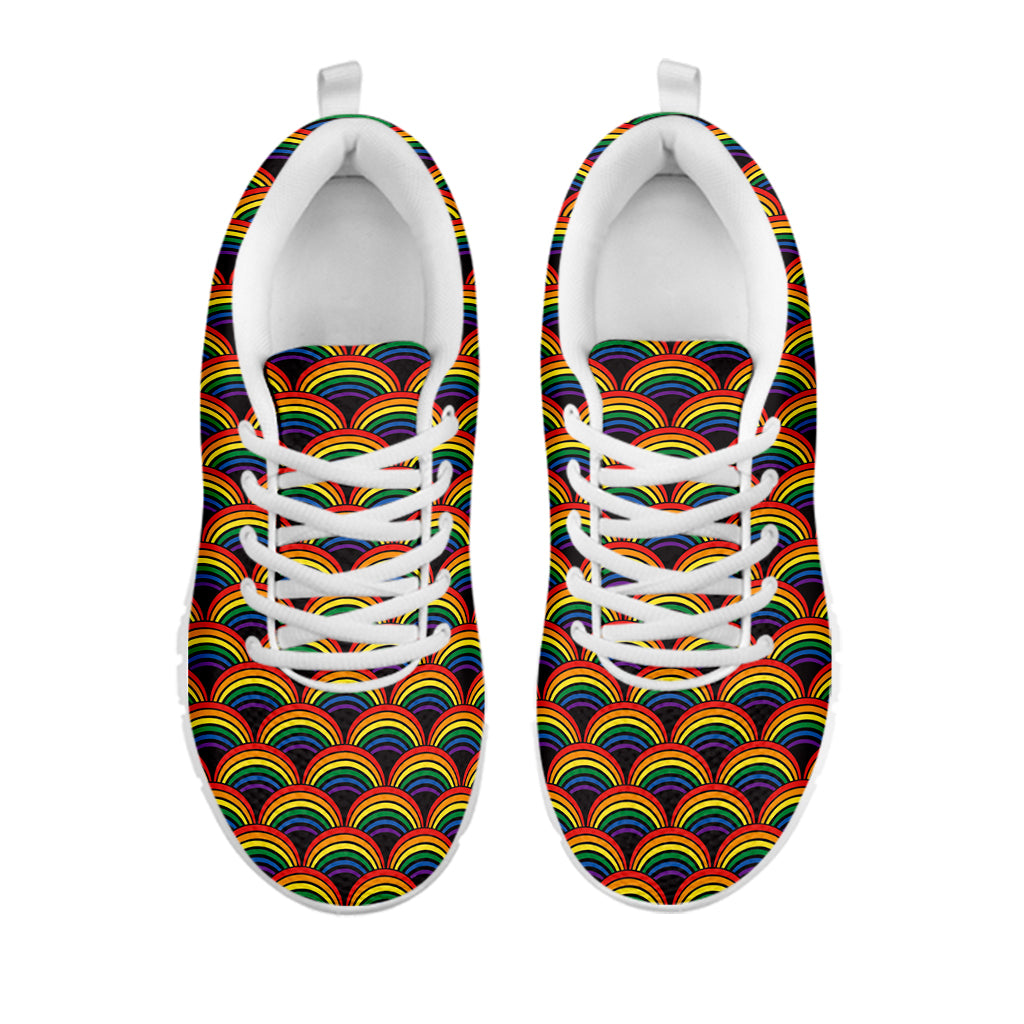 Rainbow Gay Pride Pattern Print White Sneakers