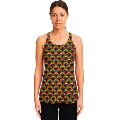 Rainbow Gay Pride Pattern Print Women's Racerback Tank Top