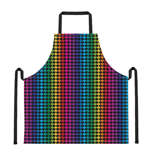 Rainbow Gay Pride Zigzag Pattern Print Apron