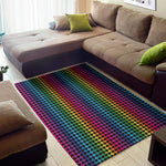 Rainbow Gay Pride Zigzag Pattern Print Area Rug