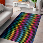 Rainbow Gay Pride Zigzag Pattern Print Area Rug
