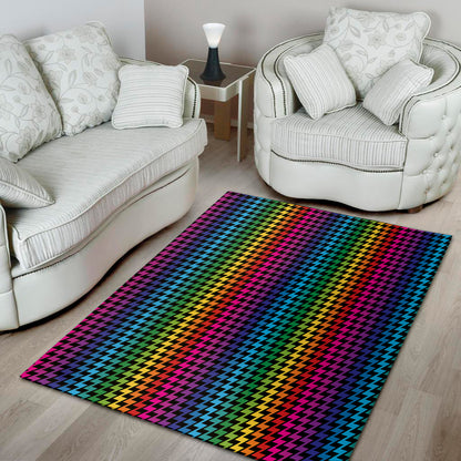 Rainbow Gay Pride Zigzag Pattern Print Area Rug