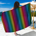 Rainbow Gay Pride Zigzag Pattern Print Beach Sarong Wrap