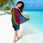 Rainbow Gay Pride Zigzag Pattern Print Beach Sarong Wrap