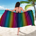 Rainbow Gay Pride Zigzag Pattern Print Beach Sarong Wrap