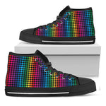 Rainbow Gay Pride Zigzag Pattern Print Black High Top Shoes
