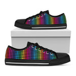 Rainbow Gay Pride Zigzag Pattern Print Black Low Top Shoes