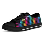 Rainbow Gay Pride Zigzag Pattern Print Black Low Top Shoes