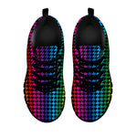 Rainbow Gay Pride Zigzag Pattern Print Black Sneakers