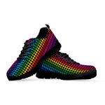 Rainbow Gay Pride Zigzag Pattern Print Black Sneakers