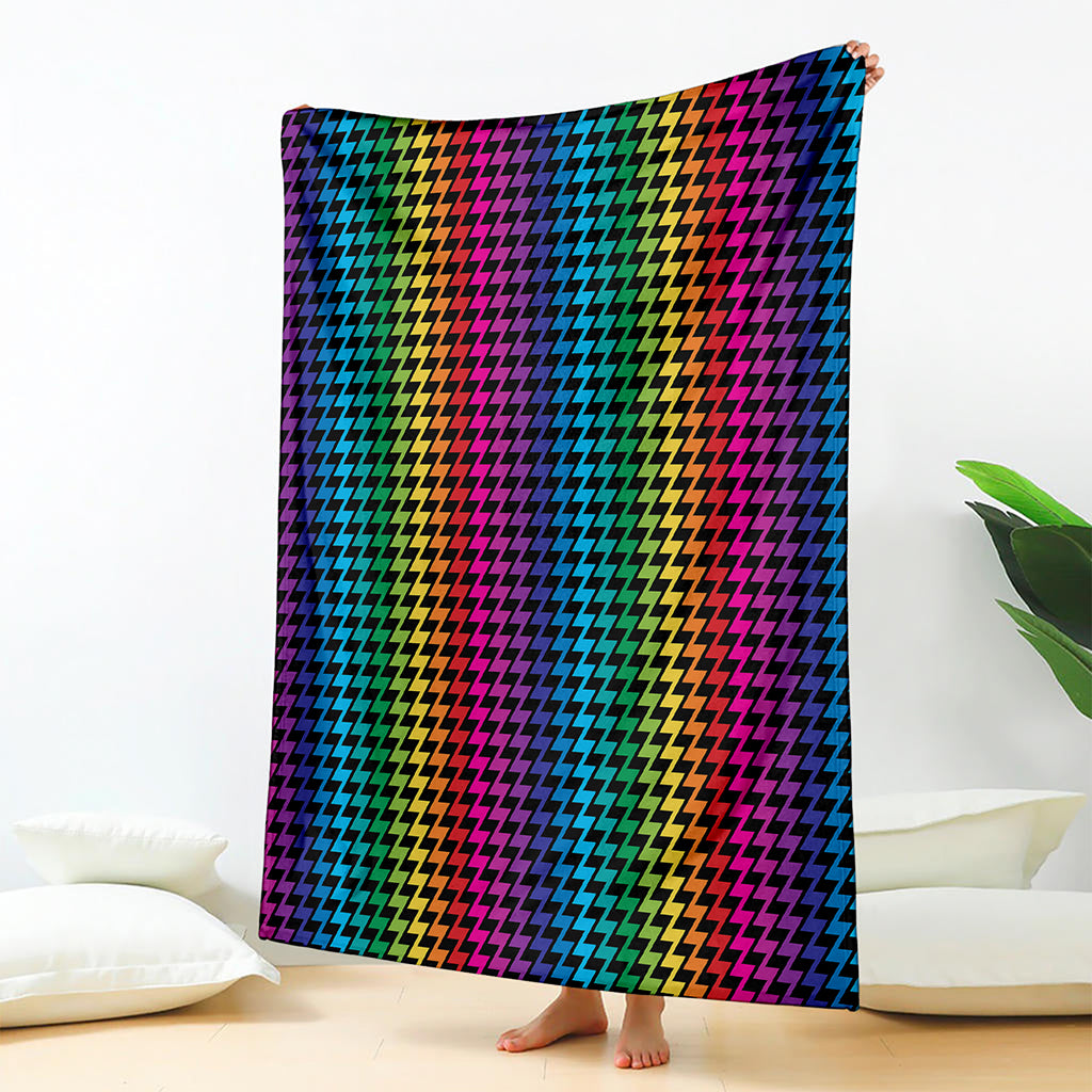 Rainbow Gay Pride Zigzag Pattern Print Blanket