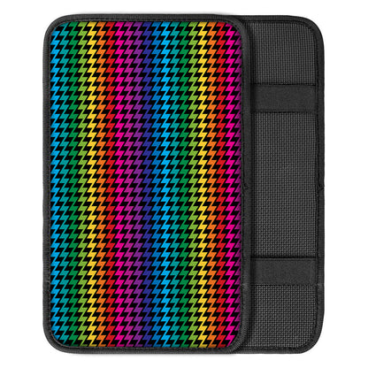 Rainbow Gay Pride Zigzag Pattern Print Car Center Console Cover
