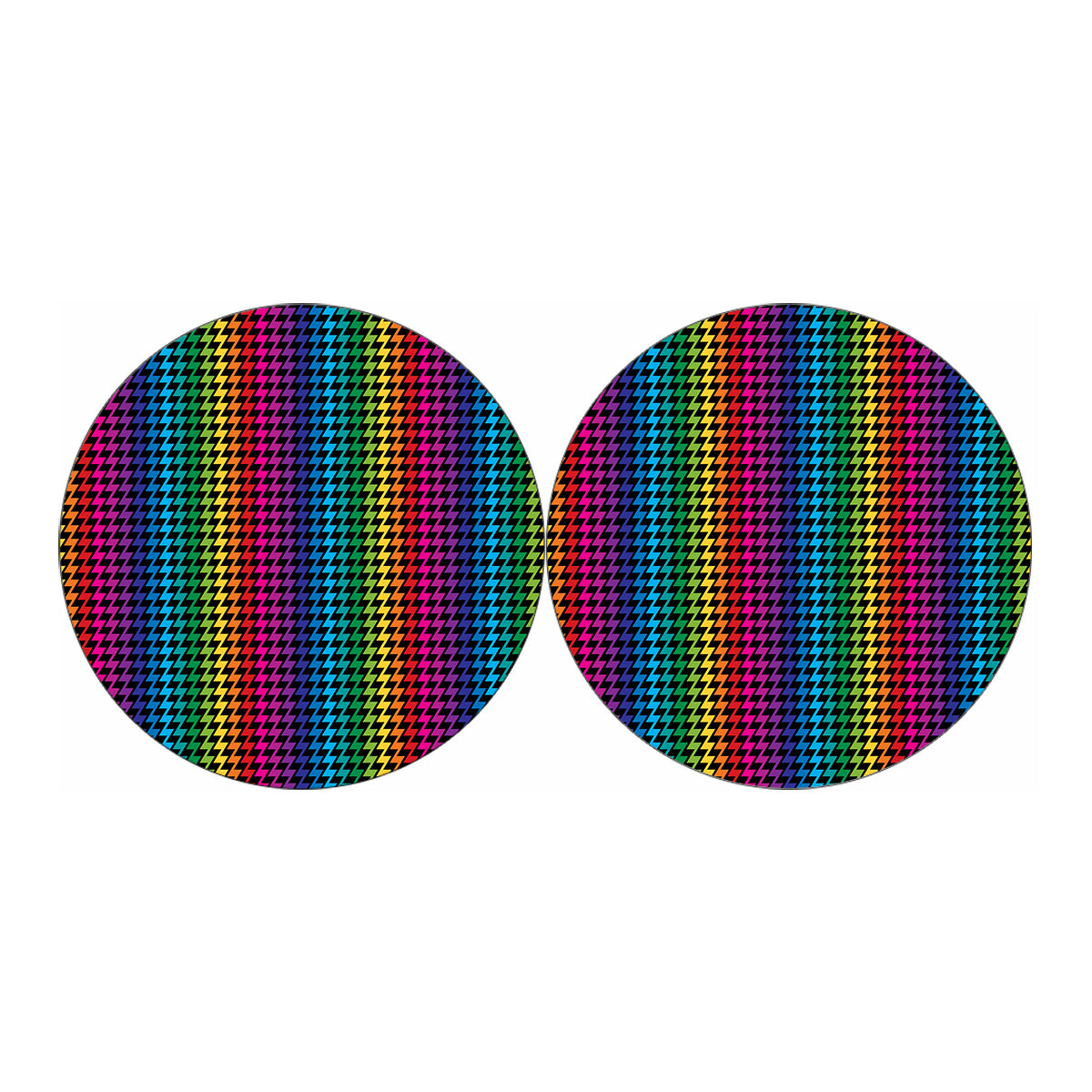 Rainbow Gay Pride Zigzag Pattern Print Car Coasters