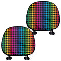Rainbow Gay Pride Zigzag Pattern Print Car Headrest Covers