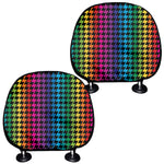 Rainbow Gay Pride Zigzag Pattern Print Car Headrest Covers