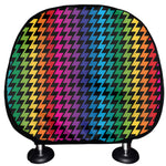 Rainbow Gay Pride Zigzag Pattern Print Car Headrest Covers
