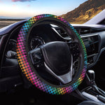 Rainbow Gay Pride Zigzag Pattern Print Car Steering Wheel Cover