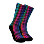 Rainbow Gay Pride Zigzag Pattern Print Crew Socks