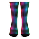 Rainbow Gay Pride Zigzag Pattern Print Crew Socks