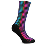 Rainbow Gay Pride Zigzag Pattern Print Crew Socks