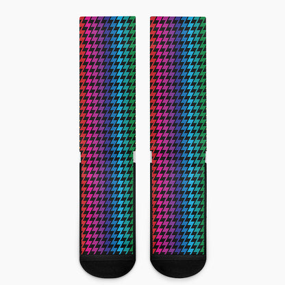 Rainbow Gay Pride Zigzag Pattern Print Crew Socks