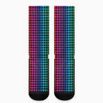 Rainbow Gay Pride Zigzag Pattern Print Crew Socks