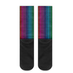 Rainbow Gay Pride Zigzag Pattern Print Crew Socks