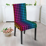 Rainbow Gay Pride Zigzag Pattern Print Dining Chair Slipcover