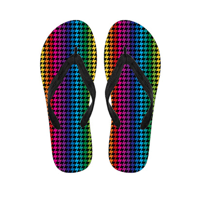 Rainbow Gay Pride Zigzag Pattern Print Flip Flops