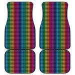 Rainbow Gay Pride Zigzag Pattern Print Front and Back Car Floor Mats