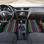 Rainbow Gay Pride Zigzag Pattern Print Front and Back Car Floor Mats