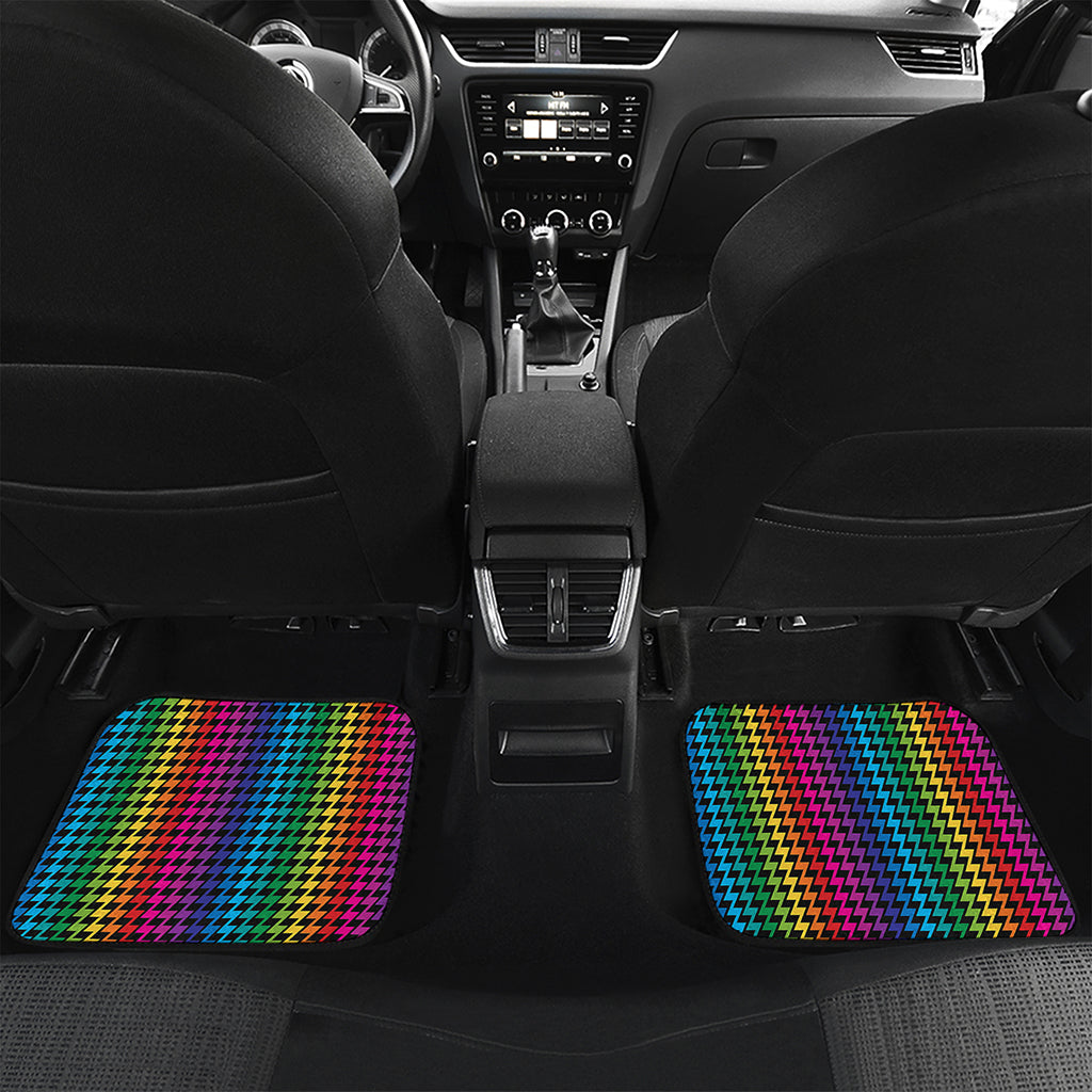 Rainbow Gay Pride Zigzag Pattern Print Front and Back Car Floor Mats