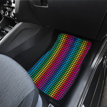 Rainbow Gay Pride Zigzag Pattern Print Front Car Floor Mats