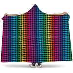 Rainbow Gay Pride Zigzag Pattern Print Hooded Blanket