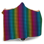 Rainbow Gay Pride Zigzag Pattern Print Hooded Blanket