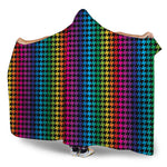 Rainbow Gay Pride Zigzag Pattern Print Hooded Blanket