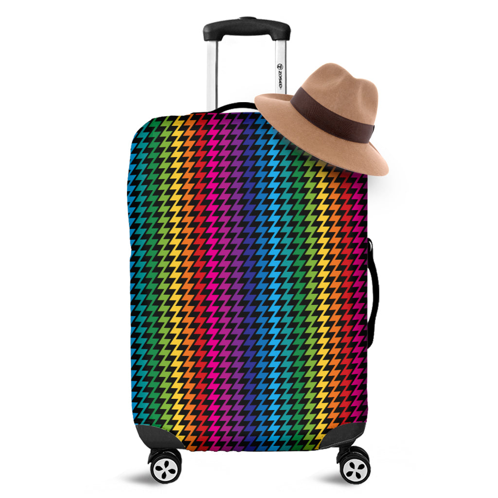 Rainbow Gay Pride Zigzag Pattern Print Luggage Cover