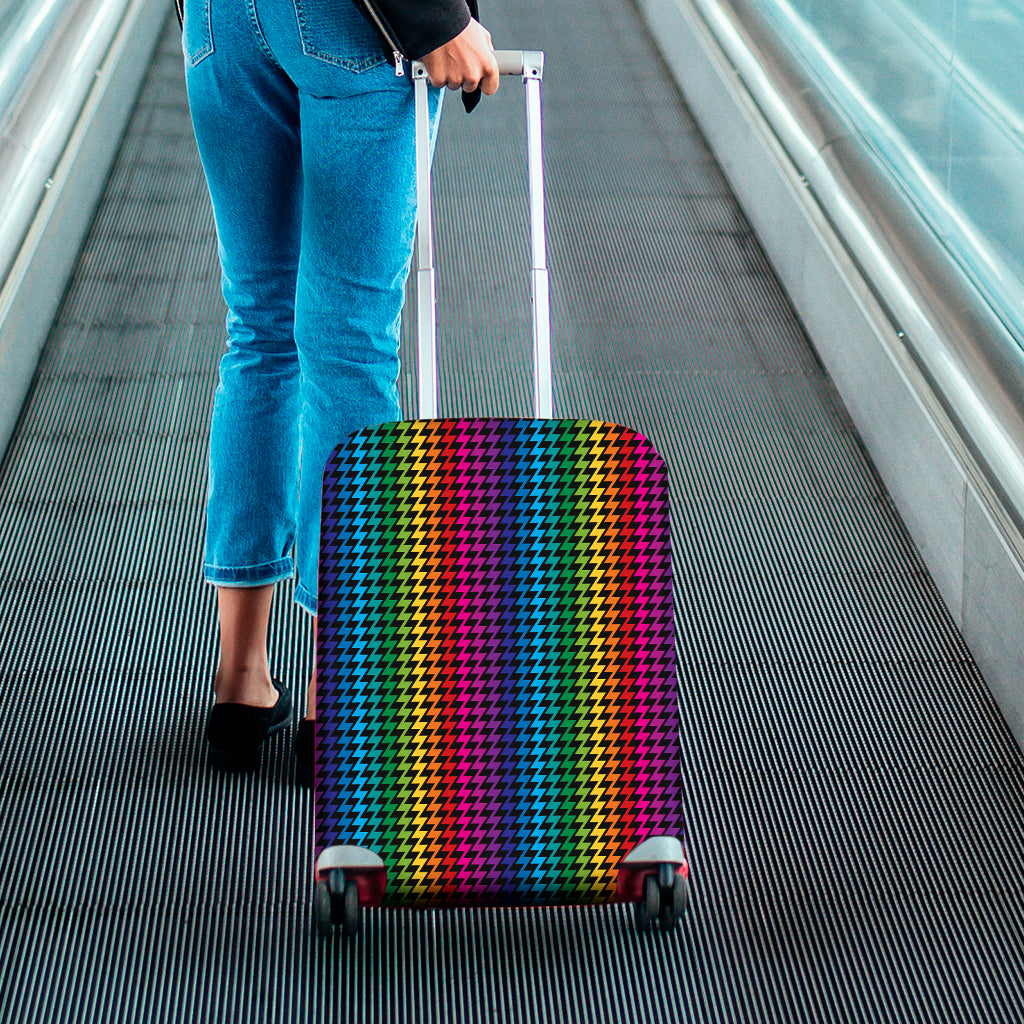 Rainbow Gay Pride Zigzag Pattern Print Luggage Cover