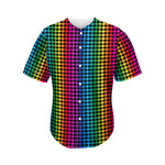 Rainbow Gay Pride Zigzag Pattern Print Men's Baseball Jersey