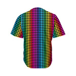 Rainbow Gay Pride Zigzag Pattern Print Men's Baseball Jersey