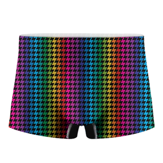 Rainbow Gay Pride Zigzag Pattern Print Men's Boxer Briefs