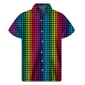 Rainbow Gay Pride Zigzag Pattern Print Men's Short Sleeve Shirt