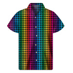 Rainbow Gay Pride Zigzag Pattern Print Men's Short Sleeve Shirt