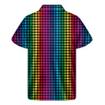 Rainbow Gay Pride Zigzag Pattern Print Men's Short Sleeve Shirt
