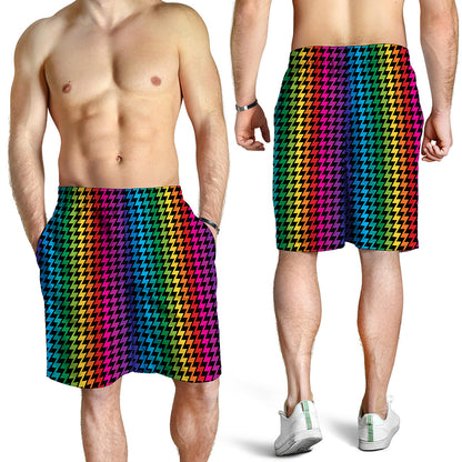 Rainbow Gay Pride Zigzag Pattern Print Men's Shorts