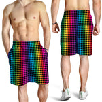 Rainbow Gay Pride Zigzag Pattern Print Men's Shorts