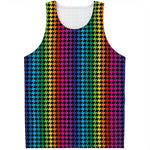 Rainbow Gay Pride Zigzag Pattern Print Men's Tank Top