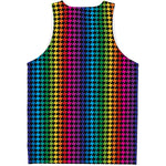 Rainbow Gay Pride Zigzag Pattern Print Men's Tank Top