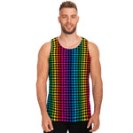 Rainbow Gay Pride Zigzag Pattern Print Men's Tank Top