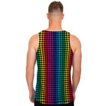 Rainbow Gay Pride Zigzag Pattern Print Men's Tank Top